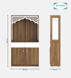 Sivom SIVOM Prime Home Temple/Pooja Unit/Home Mandir/ Engineered Wood Home Temple (Height: 148, Knock Down) for Modern Homes | Elegant Design & Premium Finish