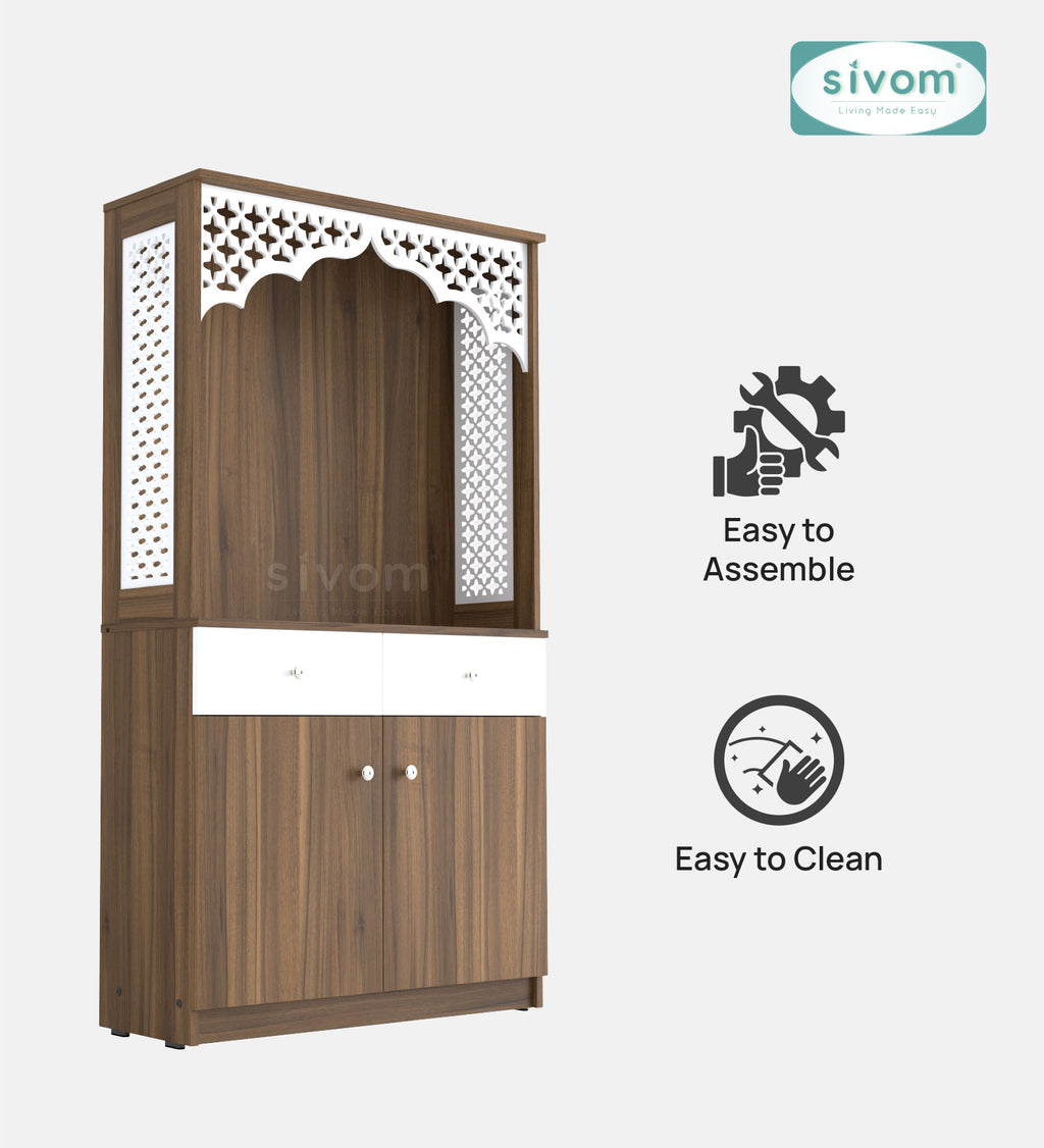 Sivom SIVOM Prime Home Temple/Pooja Unit/Home Mandir/ Engineered Wood Home Temple (Height: 148, Knock Down) for Modern Homes | Elegant Design & Premium Finish