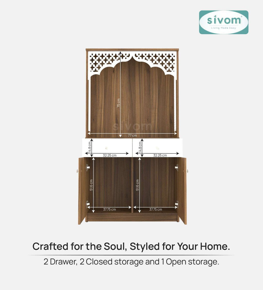Sivom SIVOM Prime Home Temple/Pooja Unit/Home Mandir/ Engineered Wood Home Temple (Height: 148, Knock Down) for Modern Homes | Elegant Design & Premium Finish