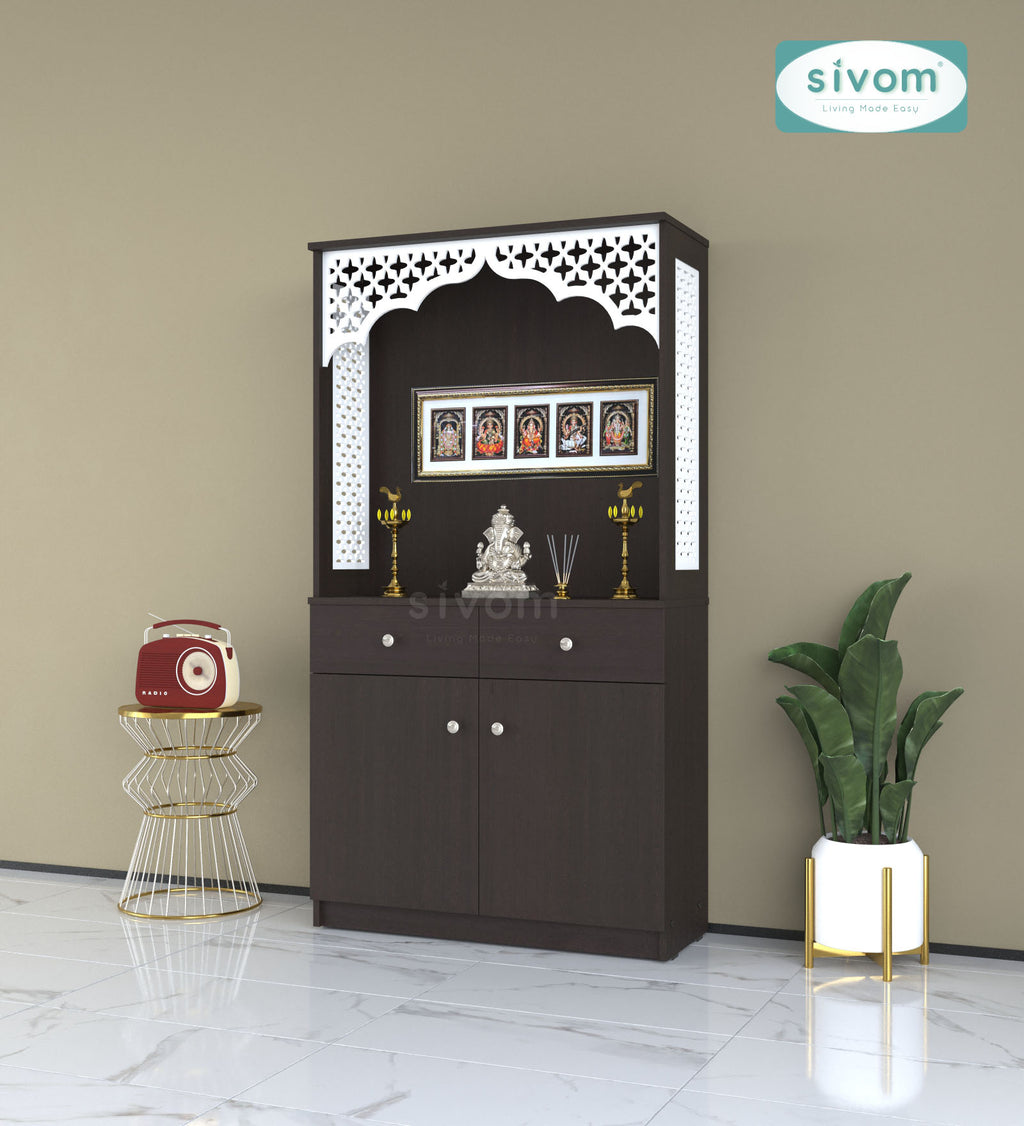 Sivom SIVOM Prime Home Temple/Pooja Unit/Home Mandir/ Engineered Wood Home Temple (Height: 148, Knock Down) for Modern Homes | Elegant Design & Premium Finish