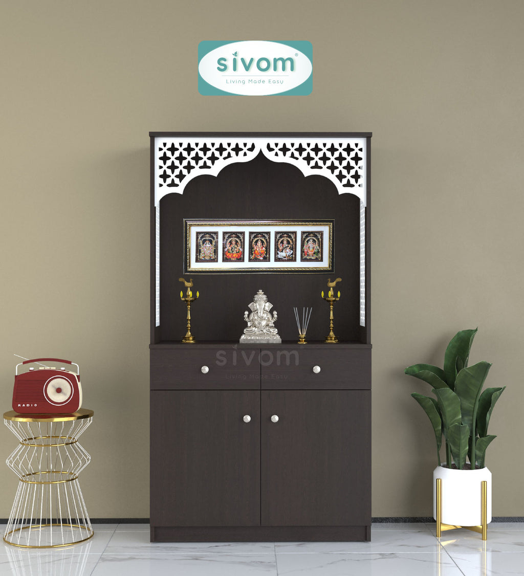 Sivom SIVOM Prime Home Temple/Pooja Unit/Home Mandir/ Engineered Wood Home Temple (Height: 148, Knock Down) for Modern Homes | Elegant Design & Premium Finish