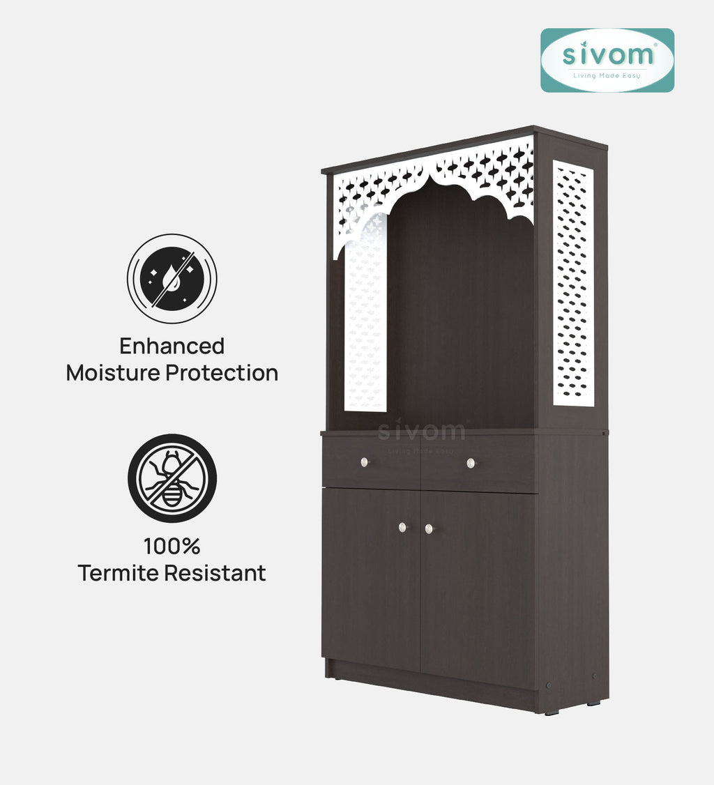 Sivom SIVOM Prime Home Temple/Pooja Unit/Home Mandir/ Engineered Wood Home Temple (Height: 148, Knock Down) for Modern Homes | Elegant Design & Premium Finish