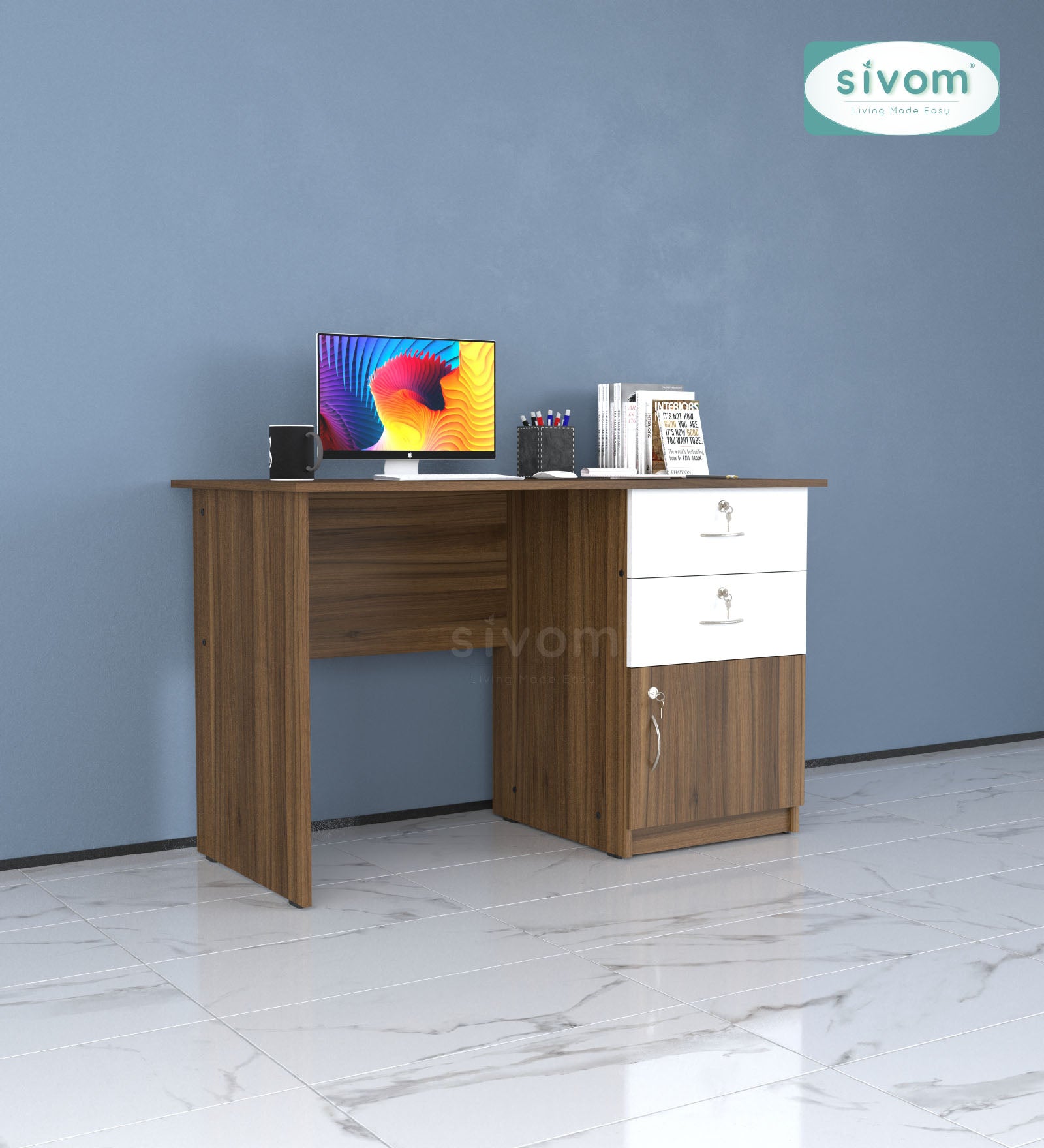 Sivom SIVOM Prism Multipurpose Study/Home/Office Table Engineered Wood Study Table for Modern Homes | Elegant Design & Premium Finish