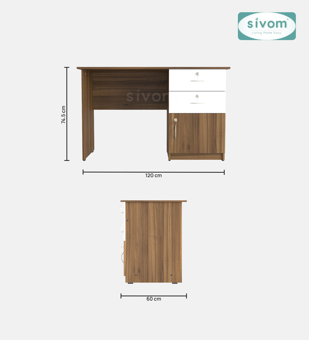 Sivom SIVOM Prism Multipurpose Study/Home/Office Table Engineered Wood Study Table for Modern Homes | Elegant Design & Premium Finish