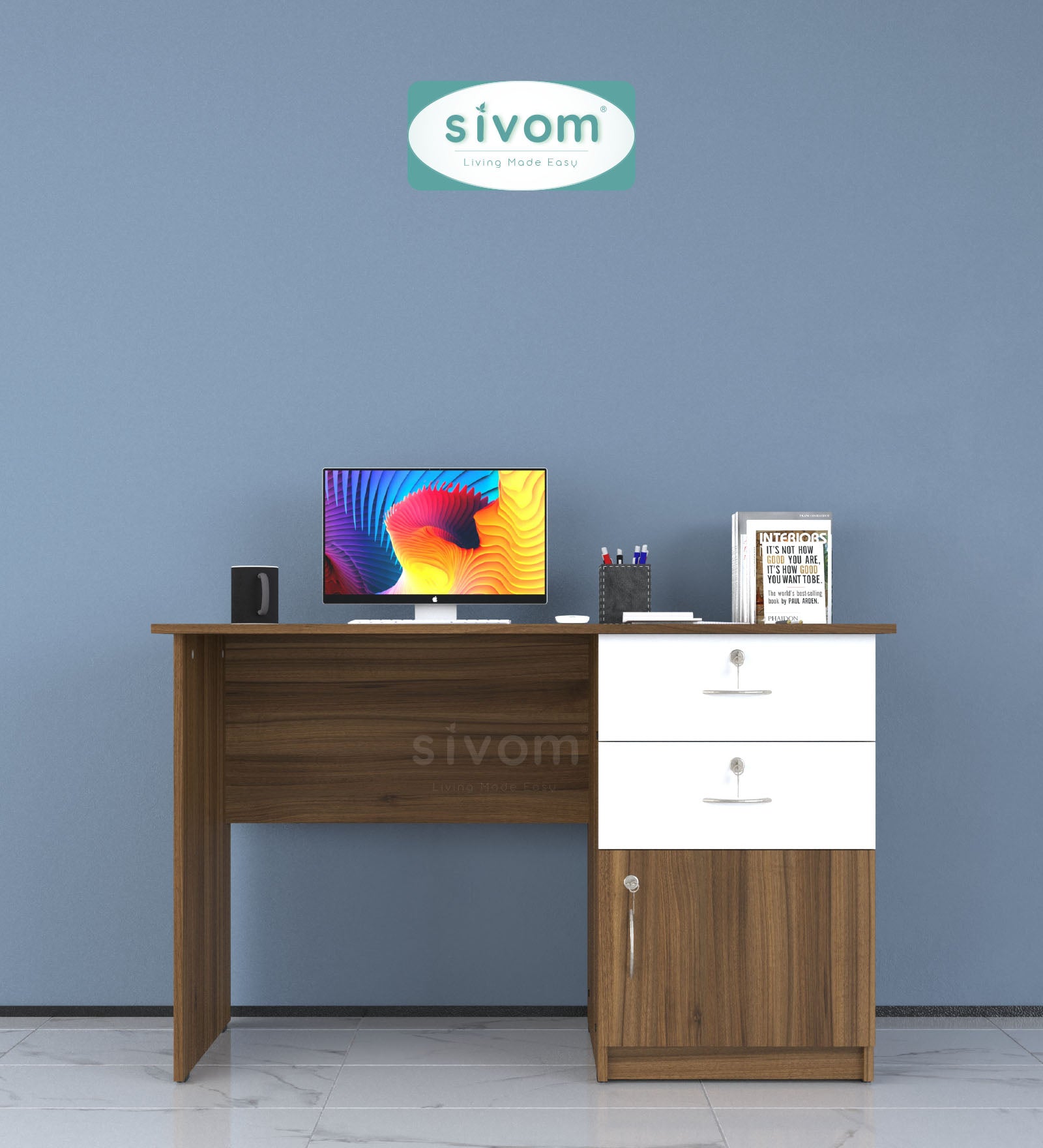 Sivom SIVOM Prism Multipurpose Study/Home/Office Table Engineered Wood Study Table for Modern Homes | Elegant Design & Premium Finish