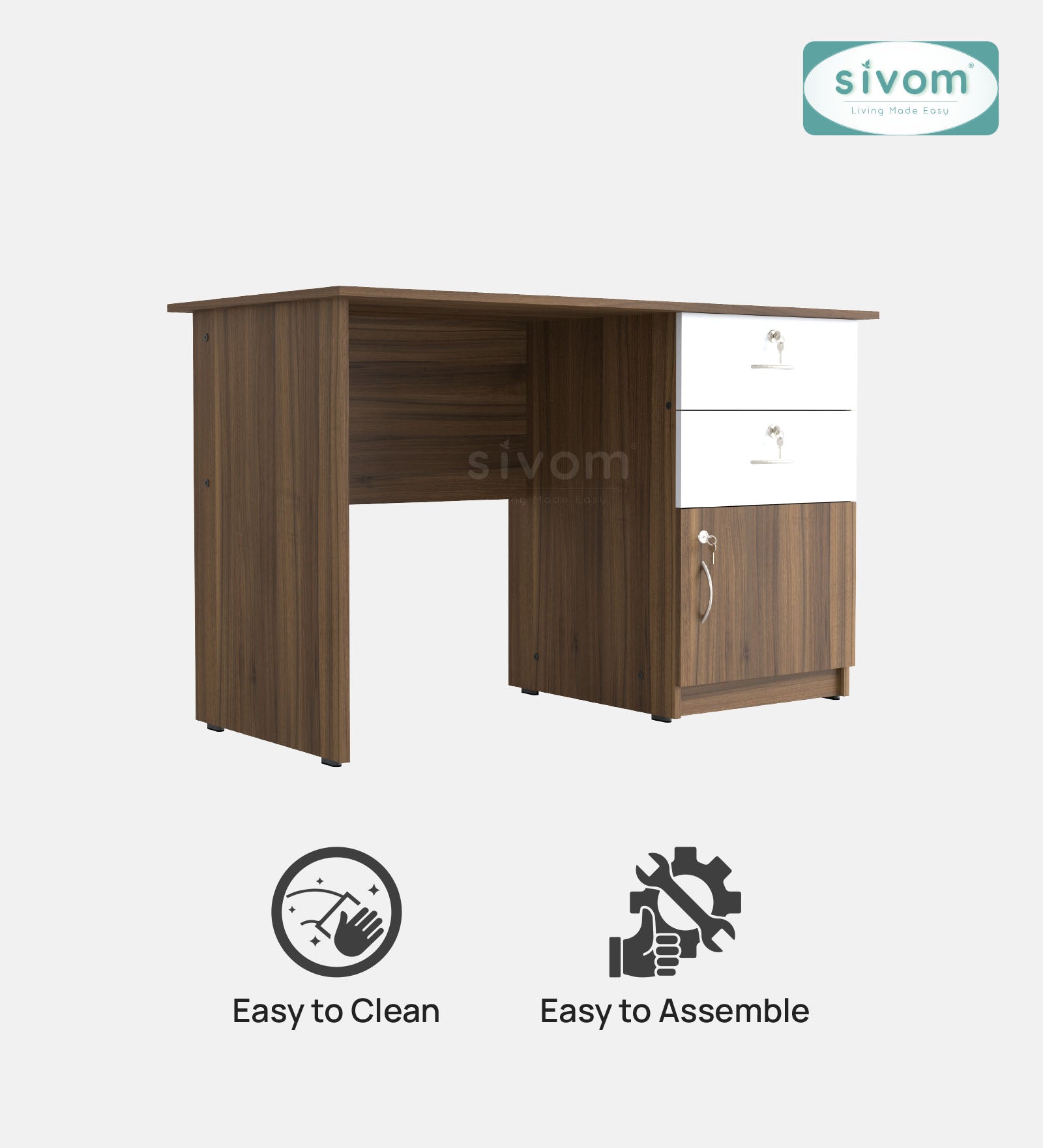 Sivom SIVOM Prism Multipurpose Study/Home/Office Table Engineered Wood Study Table for Modern Homes | Elegant Design & Premium Finish