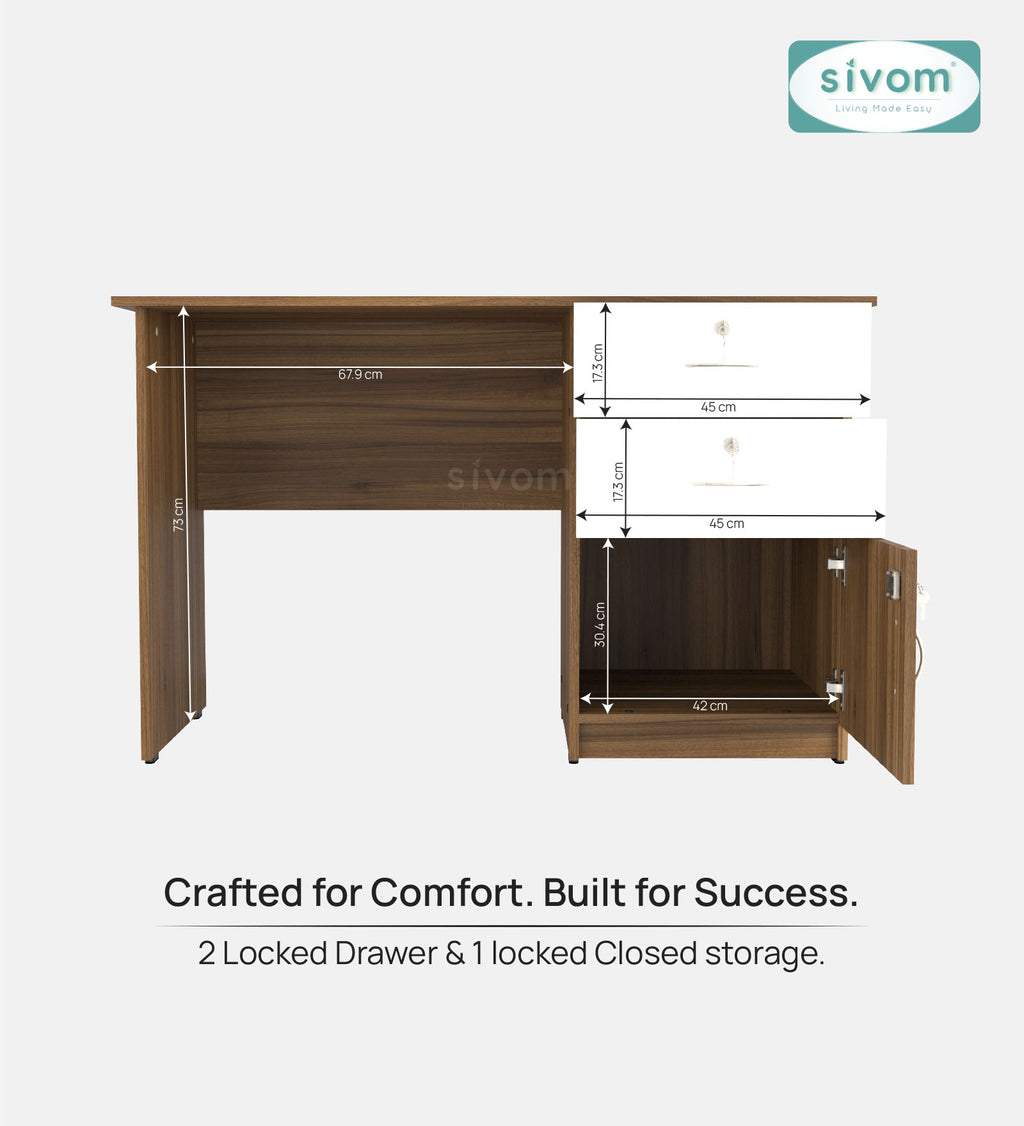 Sivom SIVOM Prism Multipurpose Study/Home/Office Table Engineered Wood Study Table for Modern Homes | Elegant Design & Premium Finish