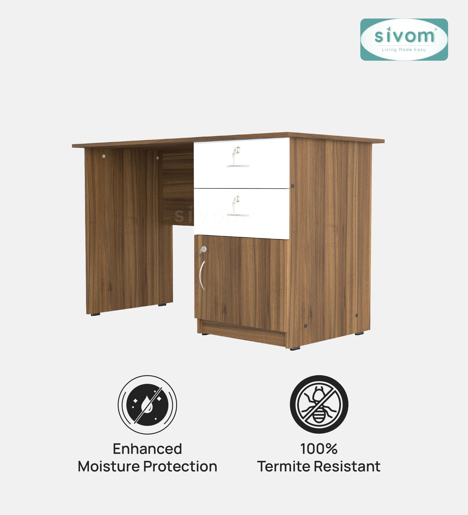 Sivom SIVOM Prism Multipurpose Study/Home/Office Table Engineered Wood Study Table for Modern Homes | Elegant Design & Premium Finish
