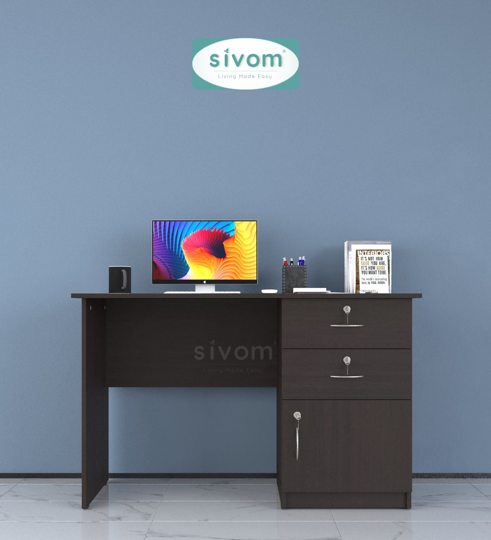 Sivom SIVOM Prism Multipurpose Study/Home/Office Table Engineered Wood Study Table for Modern Homes | Elegant Design & Premium Finish