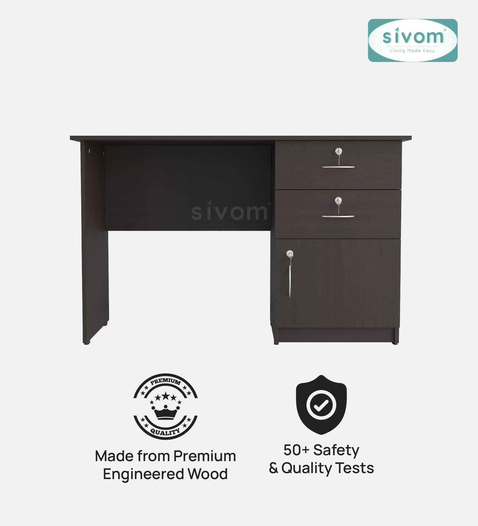 Sivom SIVOM Prism Multipurpose Study/Home/Office Table Engineered Wood Study Table for Modern Homes | Elegant Design & Premium Finish