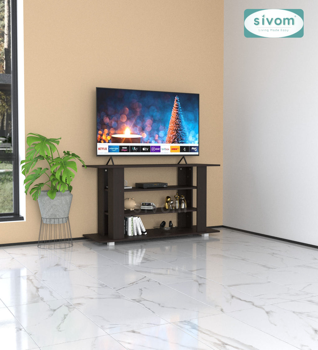 SIVOM Quill Multipurpose TV Unit fits upto 43 inch with Storage Engineered Wood TV Entertainment Unit for Modern Homes | Elegant Design & Premium Finish