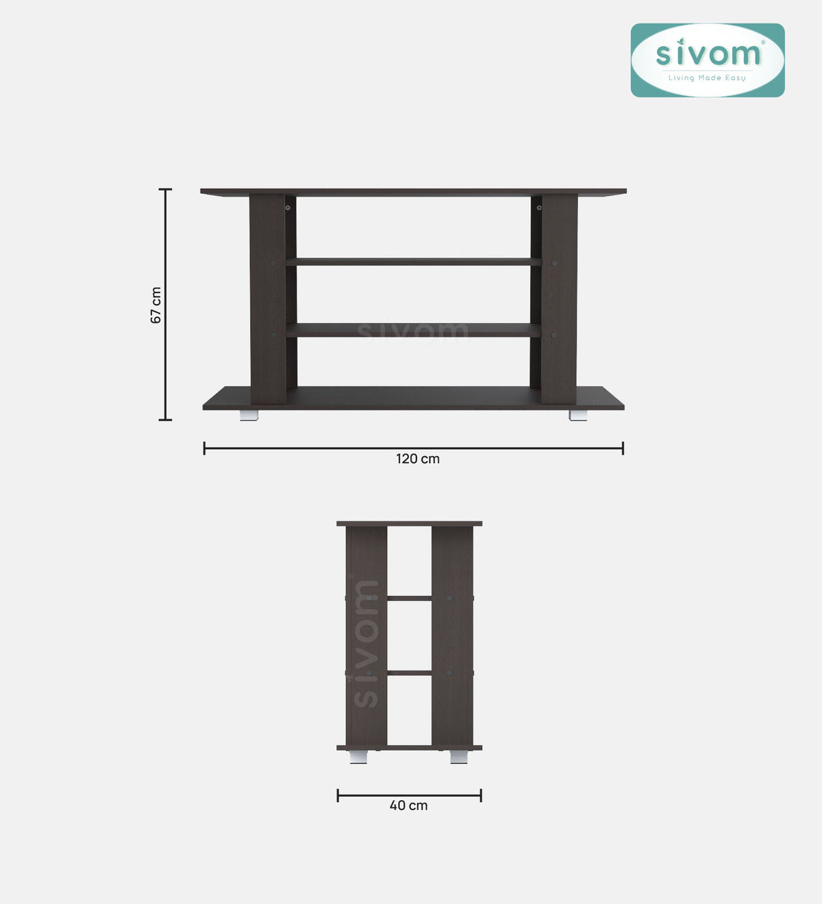 SIVOM Quill Multipurpose TV Unit fits upto 43 inch with Storage Engineered Wood TV Entertainment Unit for Modern Homes | Elegant Design & Premium Finish