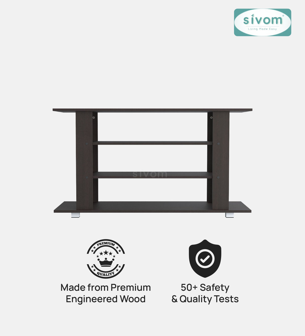 SIVOM Quill Multipurpose TV Unit fits upto 43 inch with Storage Engineered Wood TV Entertainment Unit for Modern Homes | Elegant Design & Premium Finish