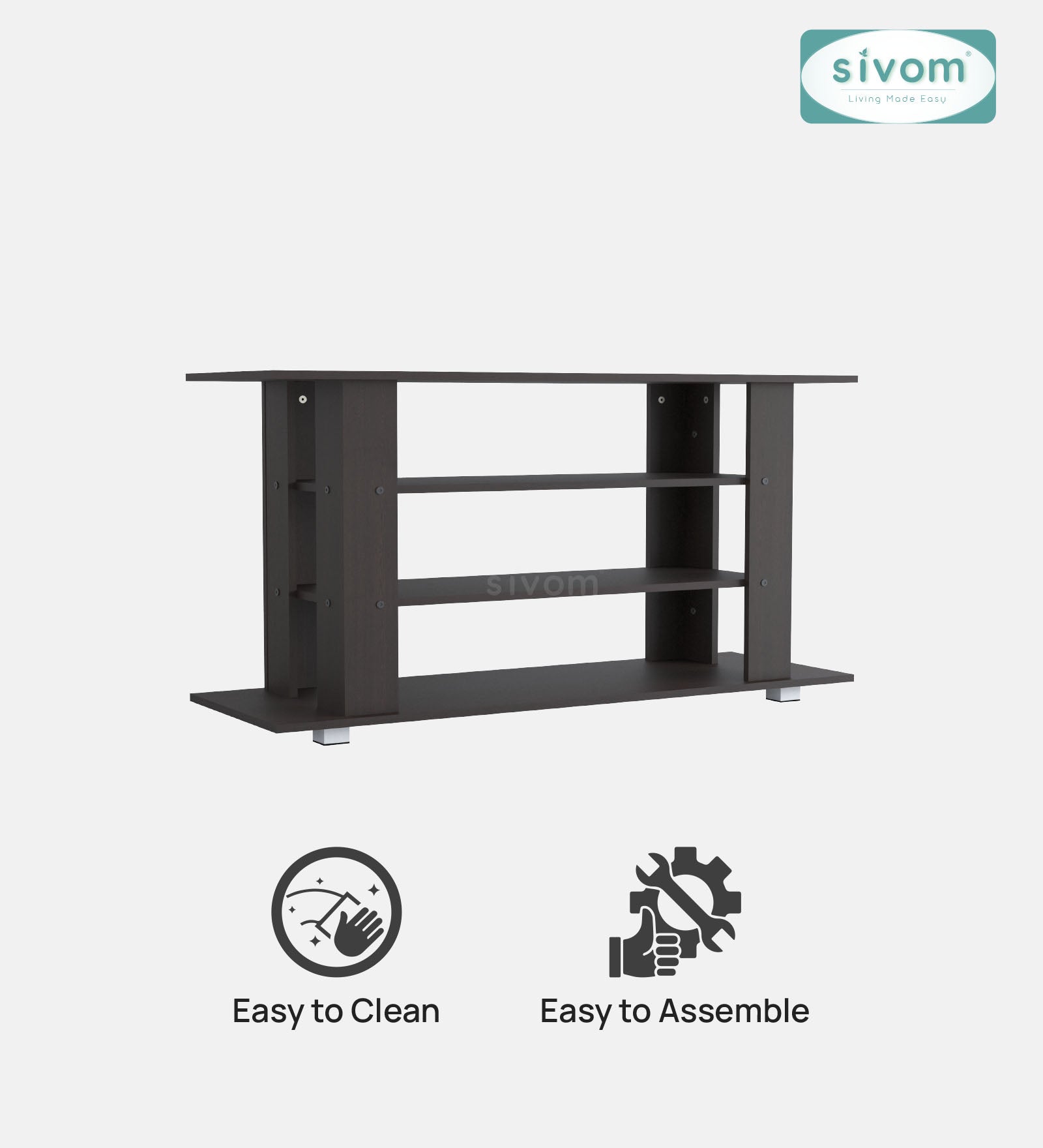 SIVOM Quill Multipurpose TV Unit fits upto 43 inch with Storage Engineered Wood TV Entertainment Unit for Modern Homes | Elegant Design & Premium Finish