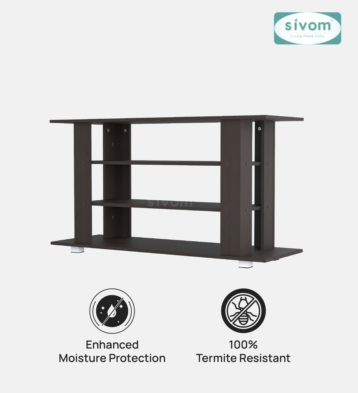 SIVOM Quill Multipurpose TV Unit fits upto 43 inch with Storage Engineered Wood TV Entertainment Unit for Modern Homes | Elegant Design & Premium Finish