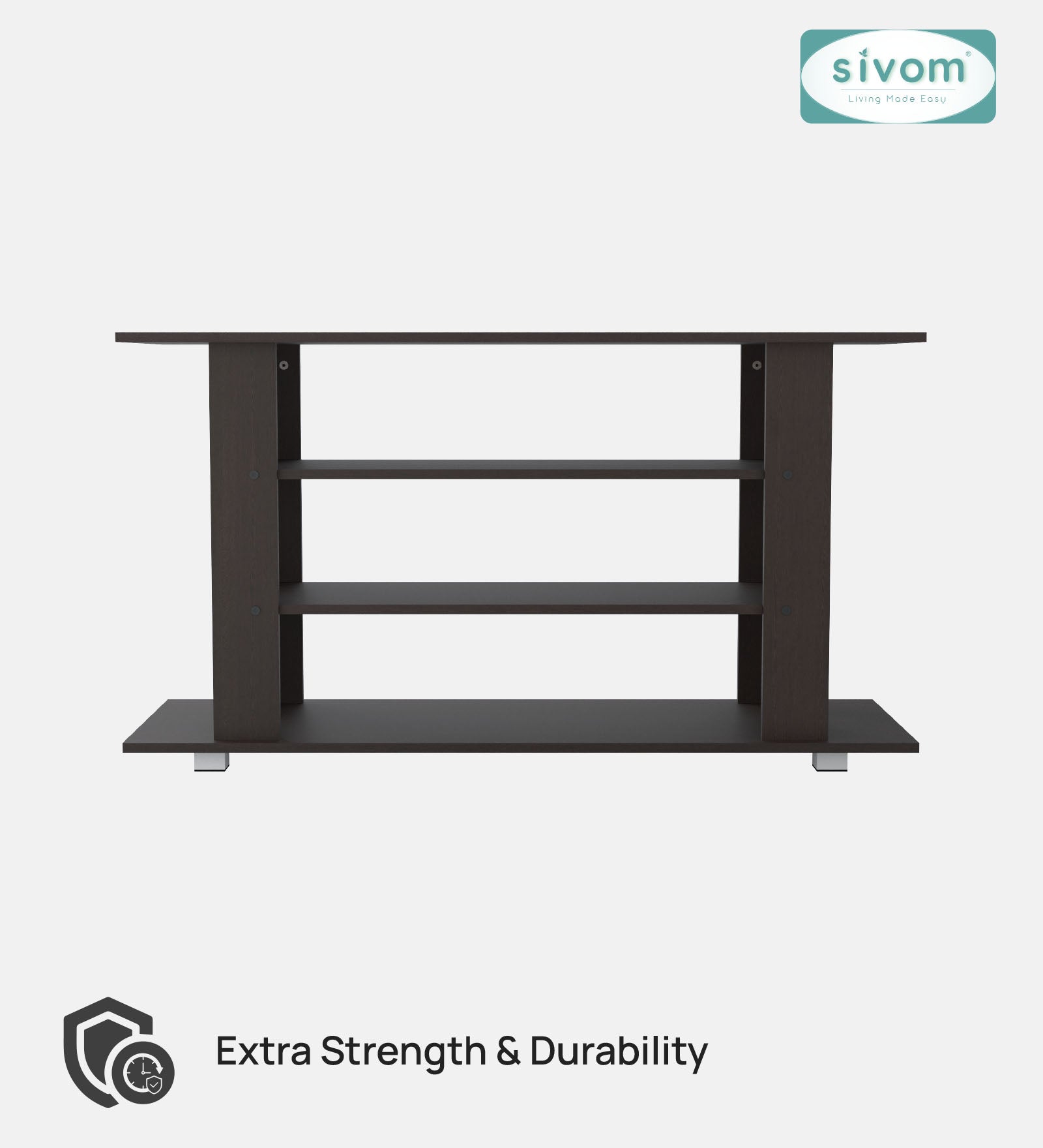 SIVOM Quill Multipurpose TV Unit fits upto 43 inch with Storage Engineered Wood TV Entertainment Unit for Modern Homes | Elegant Design & Premium Finish