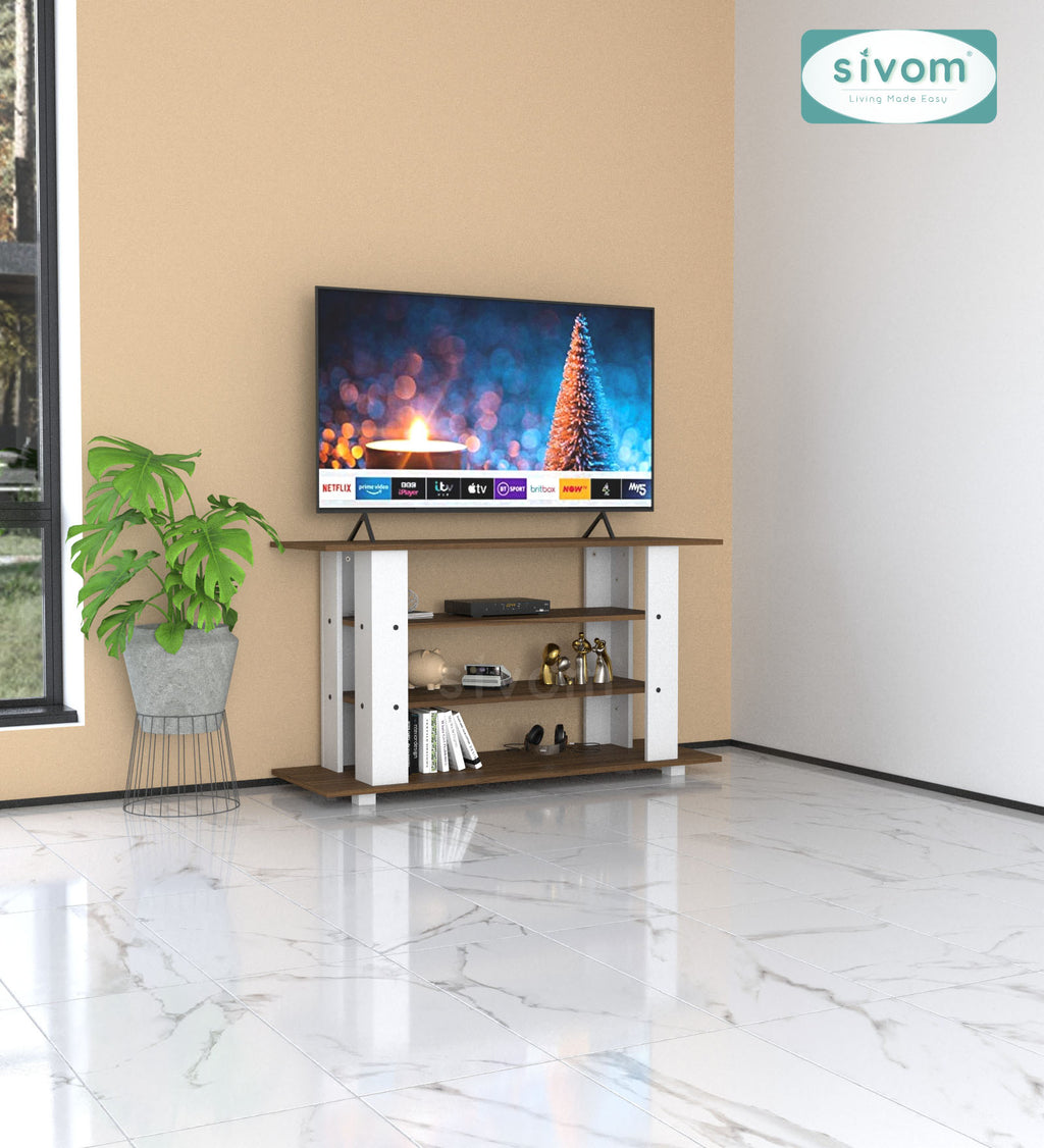 SIVOM Quill Multipurpose TV Unit fits upto 43 inch with Storage Engineered Wood TV Entertainment Unit for Modern Homes | Elegant Design & Premium Finish