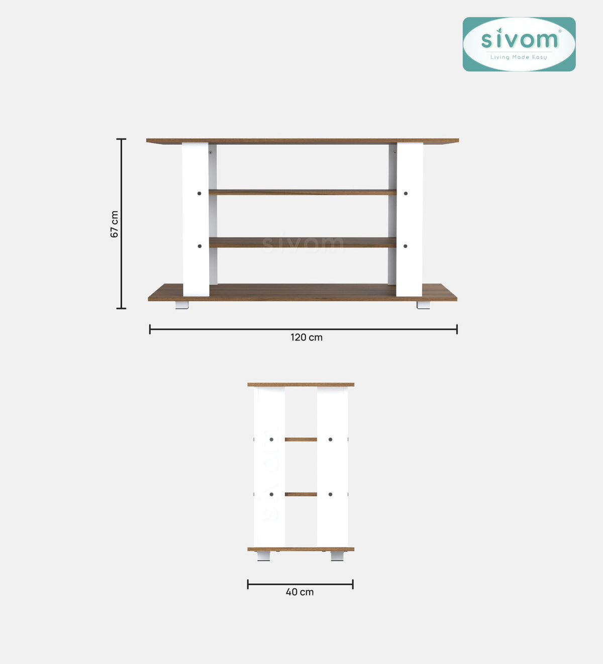 SIVOM Quill Multipurpose TV Unit fits upto 43 inch with Storage Engineered Wood TV Entertainment Unit for Modern Homes | Elegant Design & Premium Finish