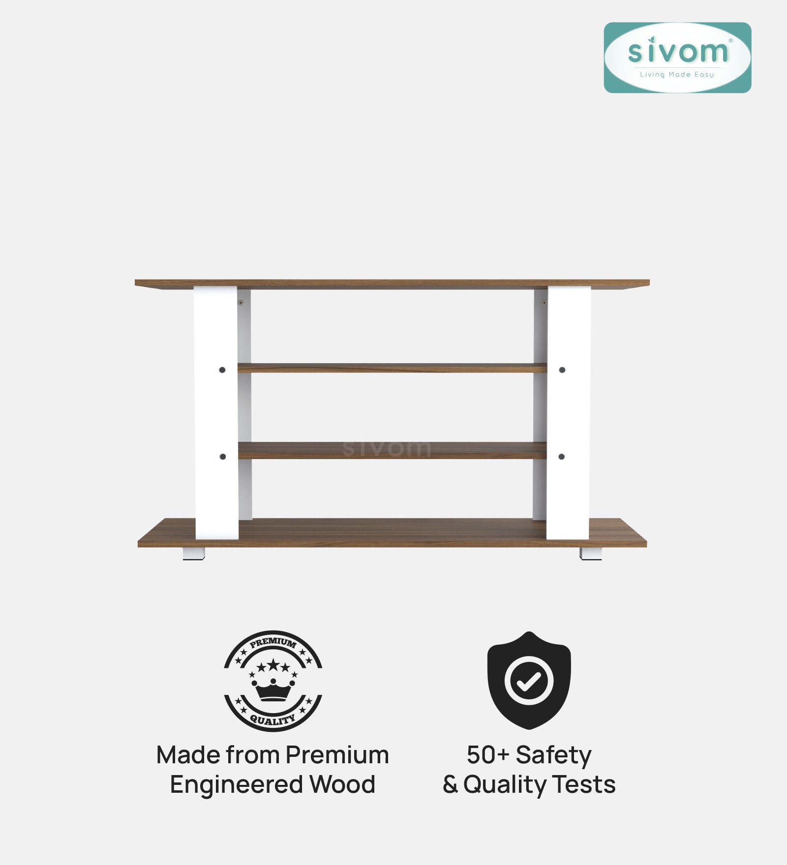 SIVOM Quill Multipurpose TV Unit fits upto 43 inch with Storage Engineered Wood TV Entertainment Unit for Modern Homes | Elegant Design & Premium Finish