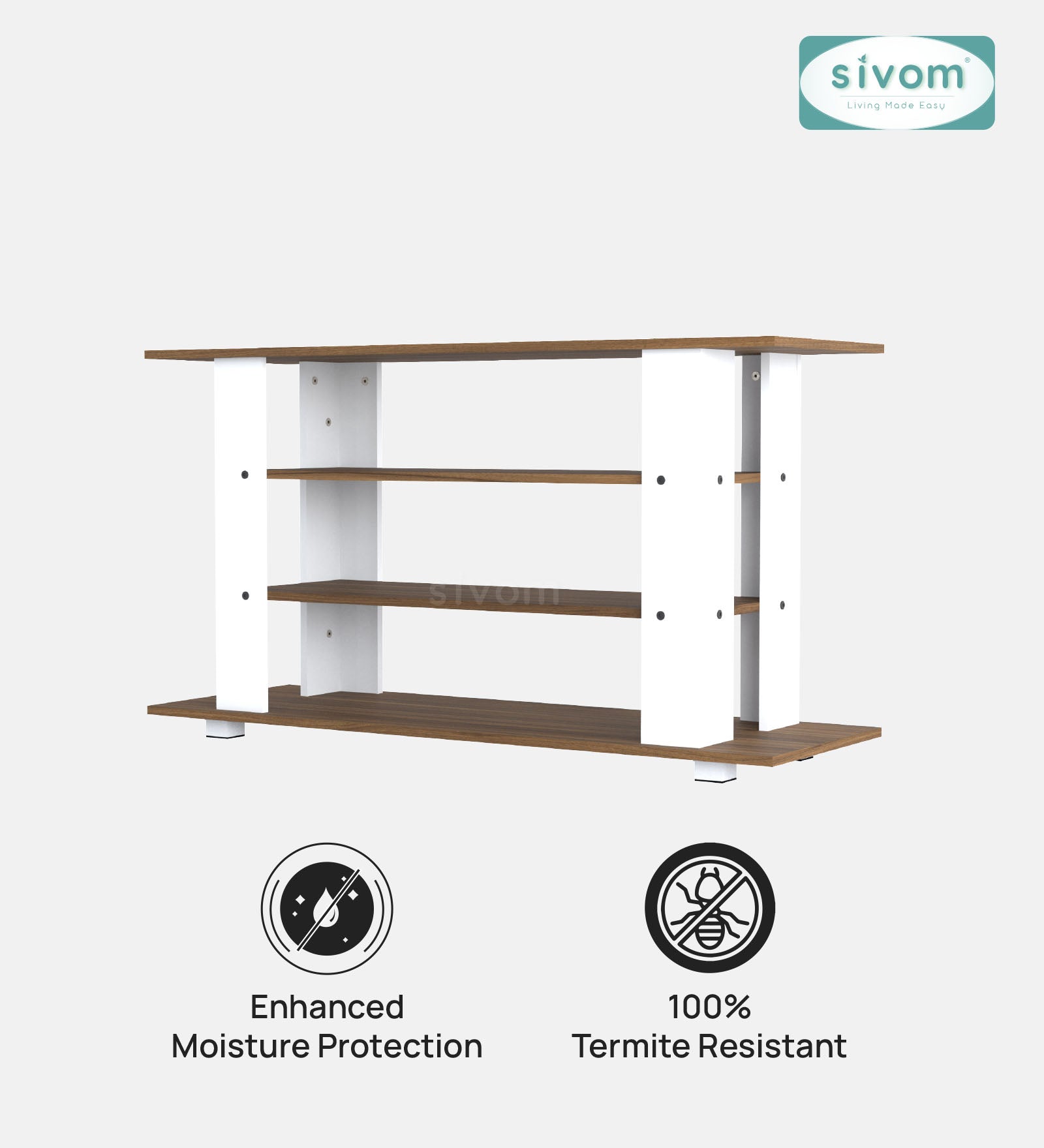 SIVOM Quill Multipurpose TV Unit fits upto 43 inch with Storage Engineered Wood TV Entertainment Unit for Modern Homes | Elegant Design & Premium Finish