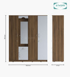 Sivom furniture SIVOM Redim Multipurpose 4 Door Closet Engineered Wood 4 Door Wardrobe for Modern Homes | Elegant Design & Premium Finish