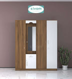 Sivom furniture SIVOM Redim Multipurpose 4 Door Closet Engineered Wood 4 Door Wardrobe for Modern Homes | Elegant Design & Premium Finish