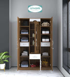 Sivom SIVOM Redim Multipurpose 3 Door Wardrobe / Spacious Shelves with Hanging Rail Engineered Wood 3 Door Wardrobe for Modern Homes | Elegant Design & Premium Finish