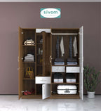 Sivom furniture SIVOM Redim Multipurpose 4 Door Closet Engineered Wood 4 Door Wardrobe for Modern Homes | Elegant Design & Premium Finish