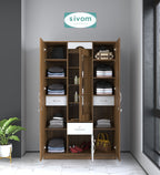 Sivom SIVOM Redim Multipurpose 3 Door Wardrobe / Spacious Shelves with Hanging Rail Engineered Wood 3 Door Wardrobe for Modern Homes | Elegant Design & Premium Finish