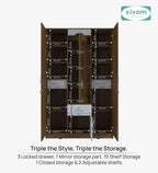 Sivom SIVOM Redim Multipurpose 3 Door Wardrobe / Spacious Shelves with Hanging Rail Engineered Wood 3 Door Wardrobe for Modern Homes | Elegant Design & Premium Finish