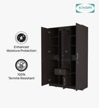 Sivom SIVOM Redim Multipurpose 3 Door Wardrobe / Spacious Shelves with Hanging Rail Engineered Wood 3 Door Wardrobe for Modern Homes | Elegant Design & Premium Finish