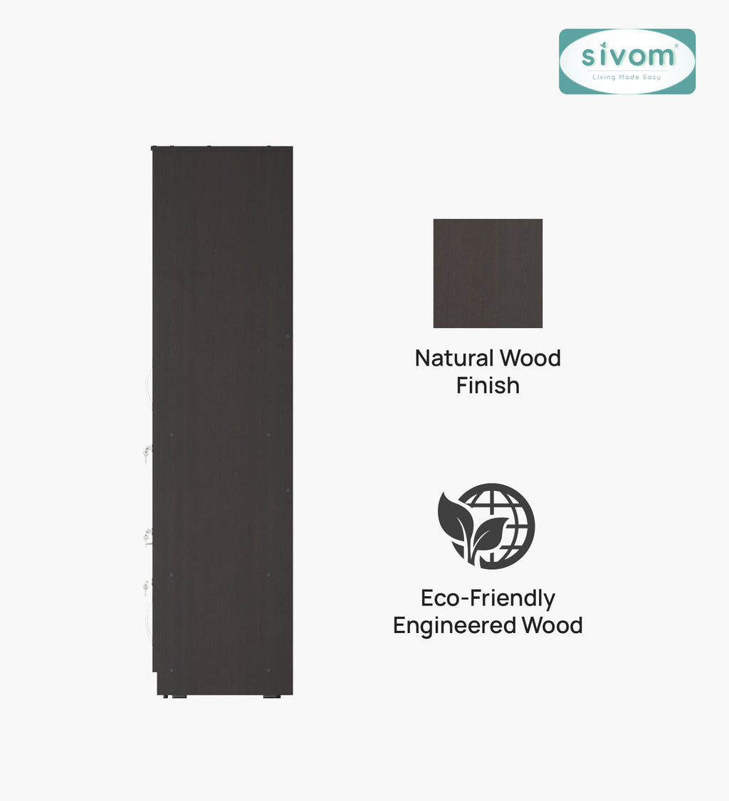 Sivom furniture SIVOM Redim Multipurpose 4 Door Closet Engineered Wood 4 Door Wardrobe for Modern Homes | Elegant Design & Premium Finish