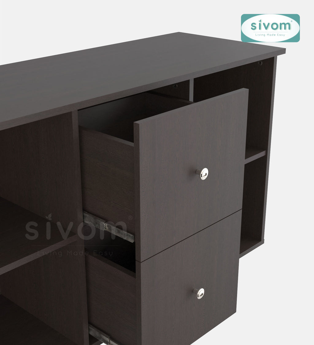 SIVOM REED Multipurpose TV Unit fits upto 43 inch with Storage Engineered Wood TV Entertainment Unit for Modern Homes | Elegant Design & Premium Finish
