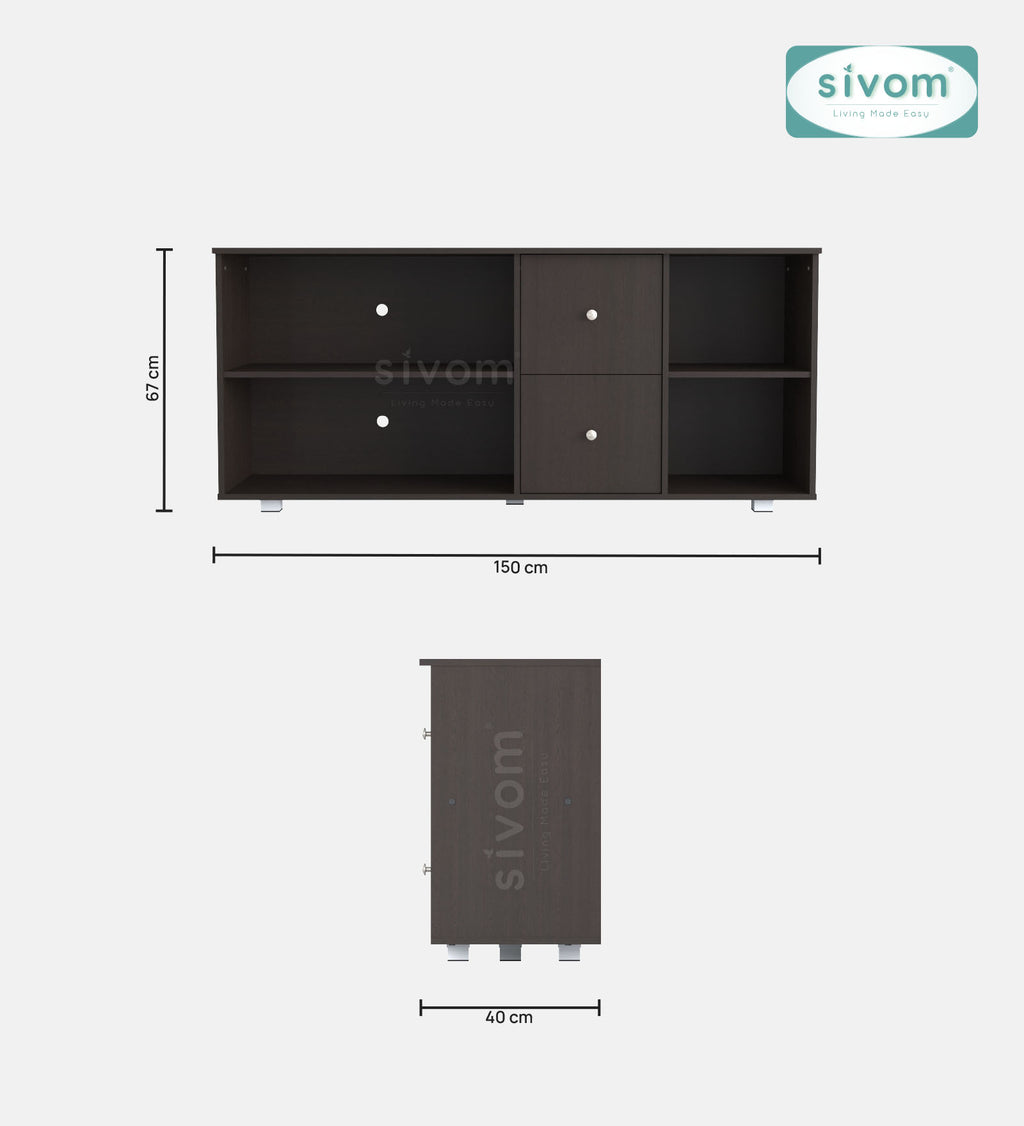 SIVOM REED Multipurpose TV Unit fits upto 43 inch with Storage Engineered Wood TV Entertainment Unit for Modern Homes | Elegant Design & Premium Finish