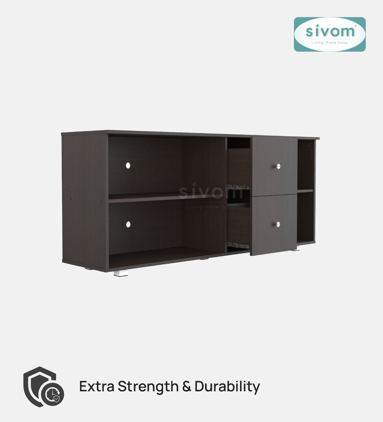 SIVOM REED Multipurpose TV Unit fits upto 43 inch with Storage Engineered Wood TV Entertainment Unit for Modern Homes | Elegant Design & Premium Finish
