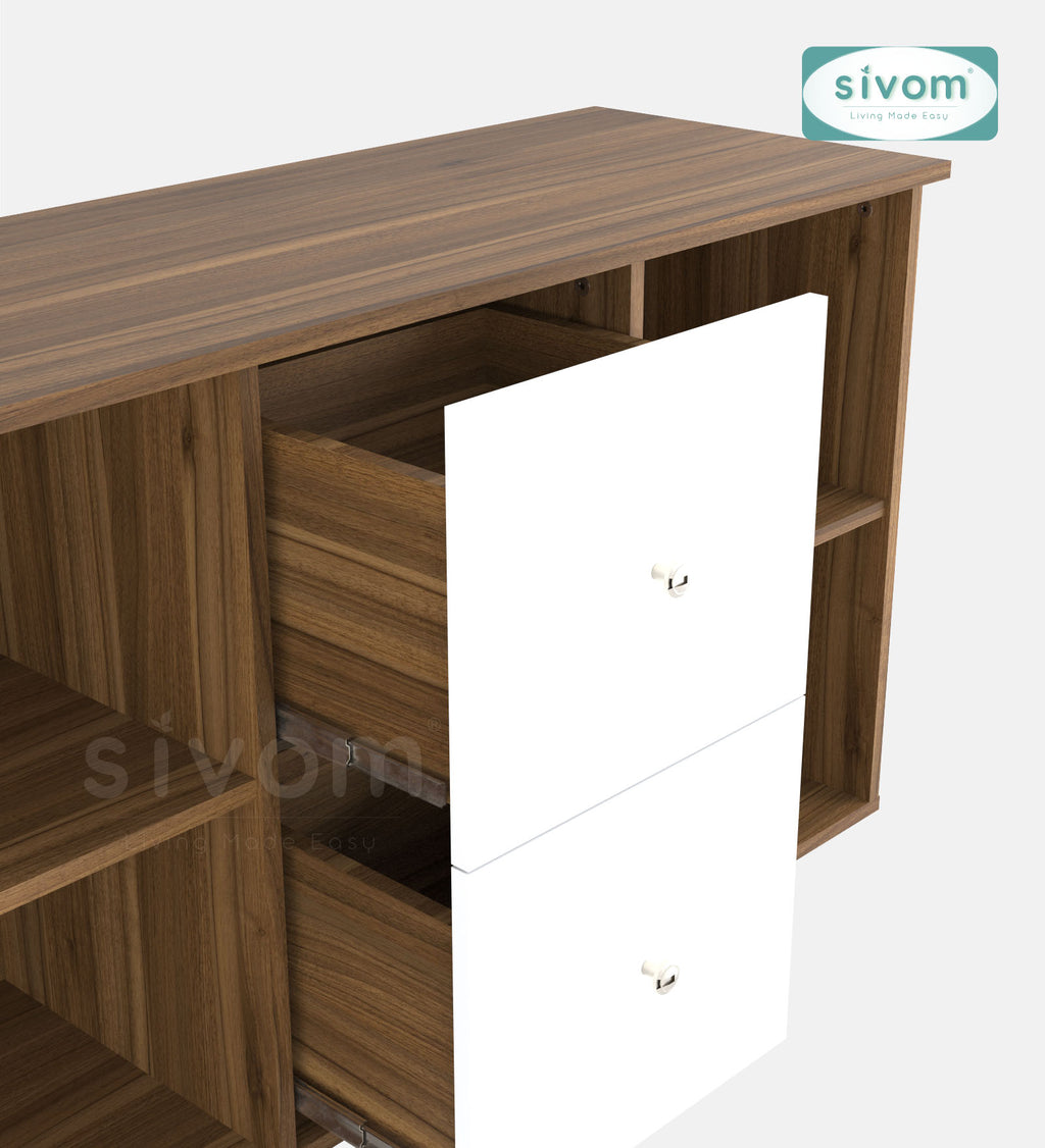 SIVOM REED Multipurpose TV Unit fits upto 43 inch with Storage Engineered Wood TV Entertainment Unit for Modern Homes | Elegant Design & Premium Finish