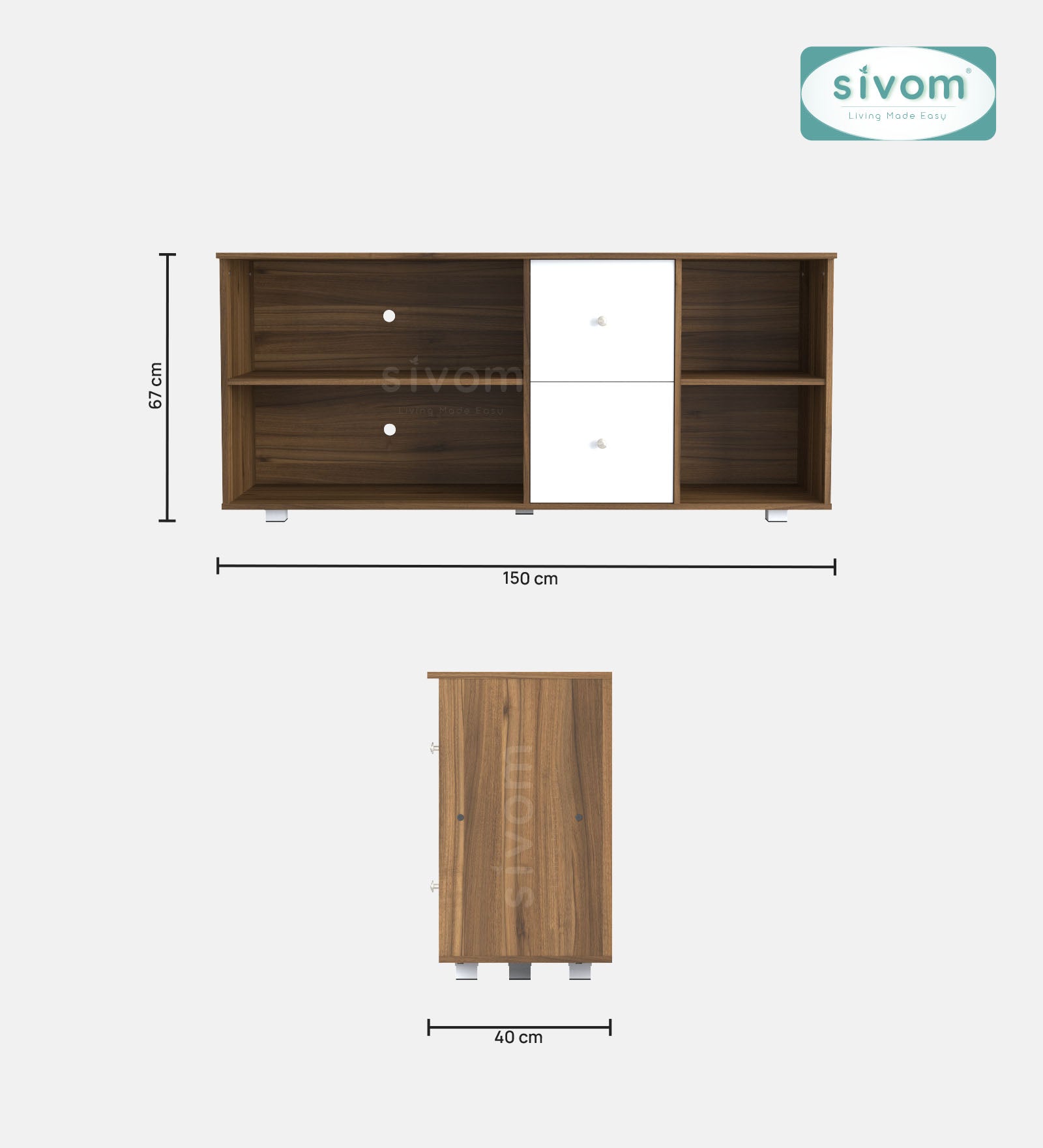 SIVOM REED Multipurpose TV Unit fits upto 43 inch with Storage Engineered Wood TV Entertainment Unit for Modern Homes | Elegant Design & Premium Finish