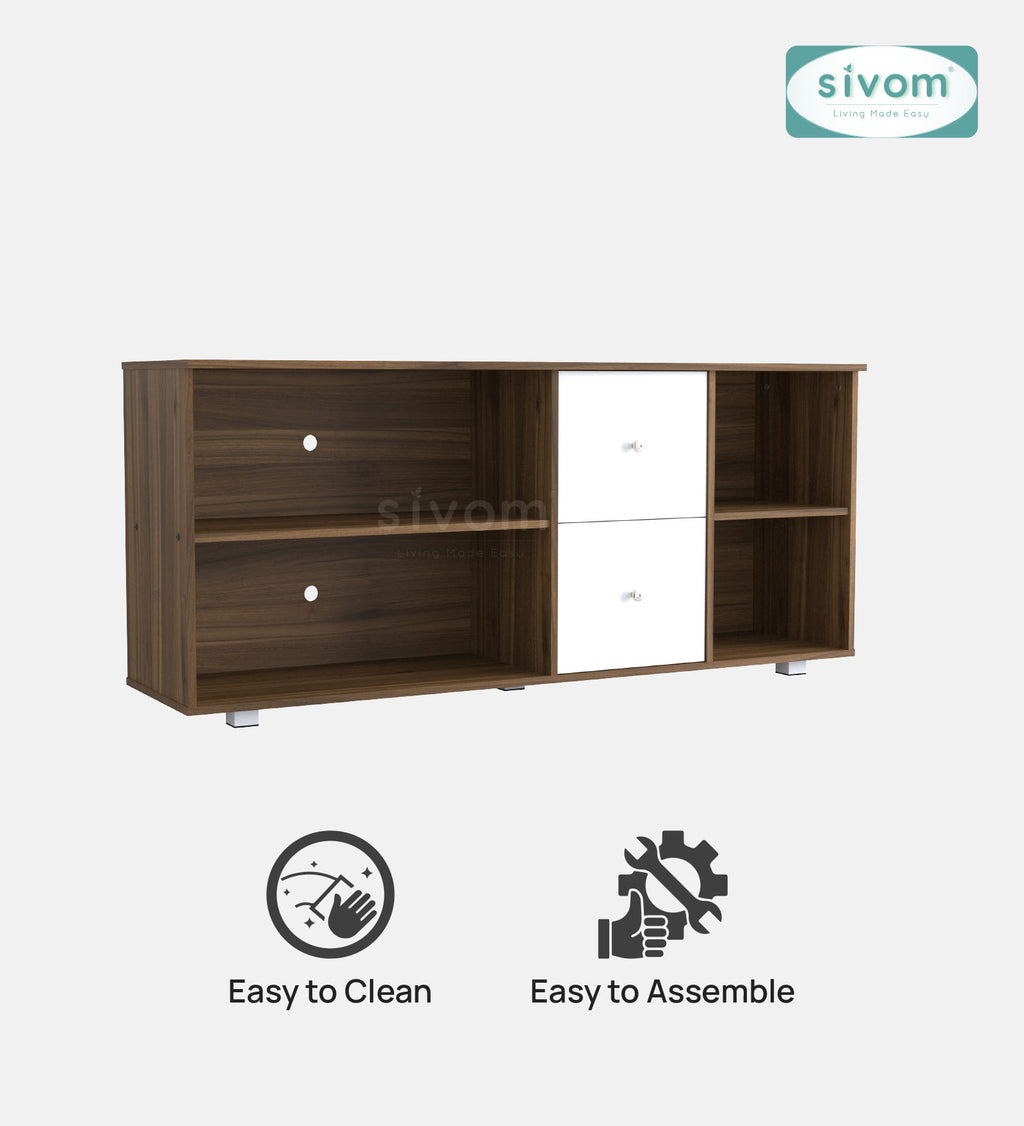 SIVOM REED Multipurpose TV Unit fits upto 43 inch with Storage Engineered Wood TV Entertainment Unit for Modern Homes | Elegant Design & Premium Finish