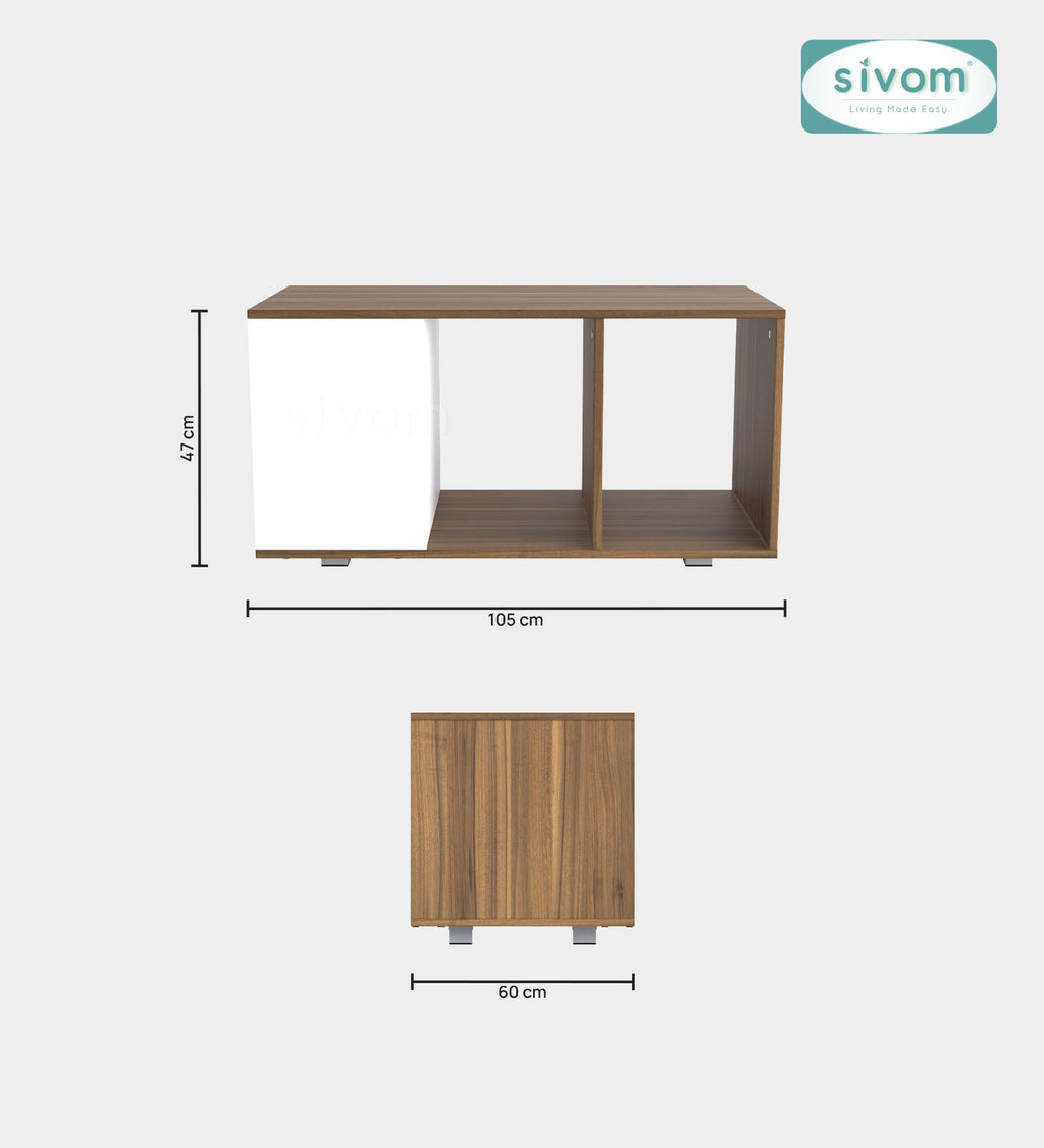 Sivom SIVOM Regal Multipurpose Centre Table / Engineered Wood Coffee Table for Modern Homes | Elegant Design & Premium Finish