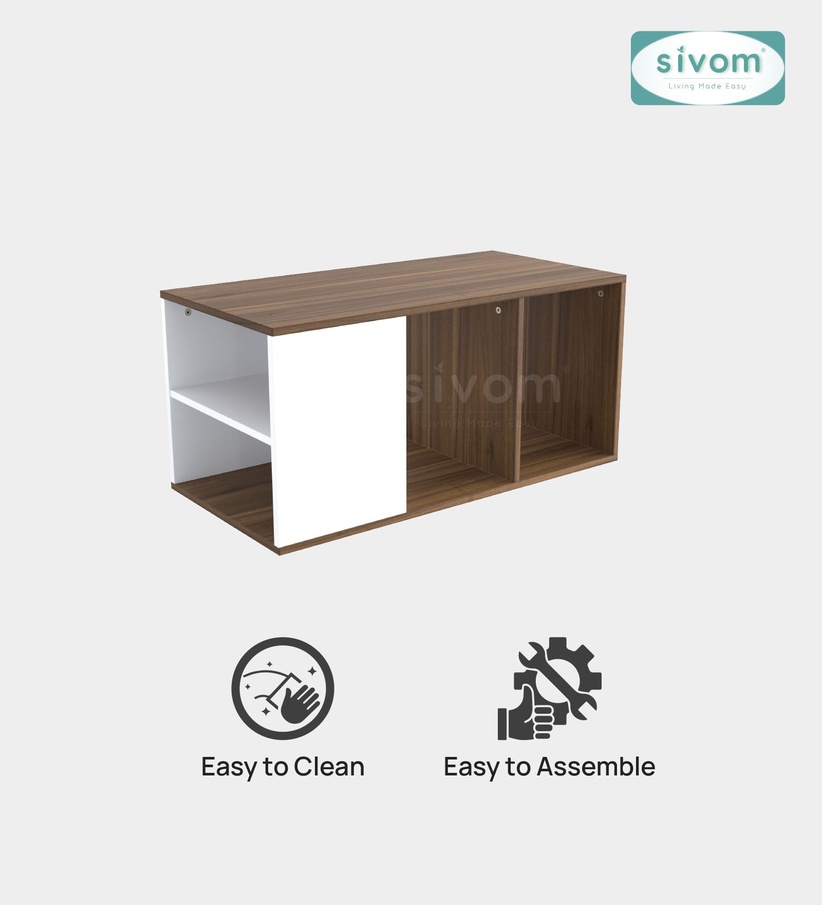 Sivom SIVOM Regal Multipurpose Centre Table / Engineered Wood Coffee Table for Modern Homes | Elegant Design & Premium Finish