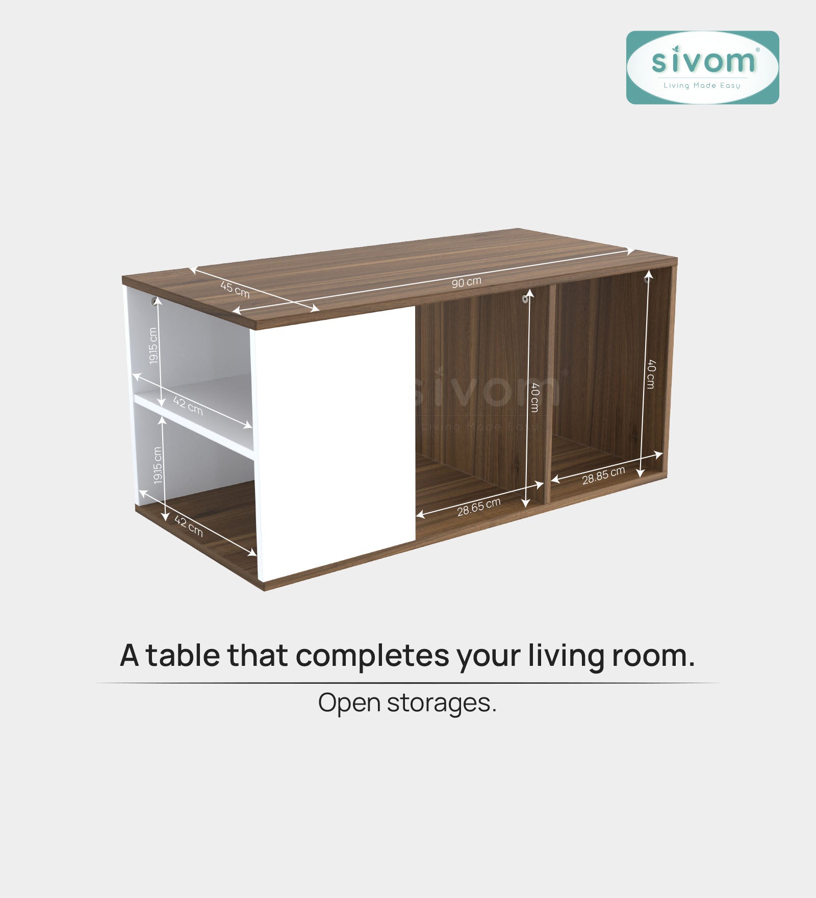 Sivom SIVOM Regal Multipurpose Centre Table / Engineered Wood Coffee Table for Modern Homes | Elegant Design & Premium Finish