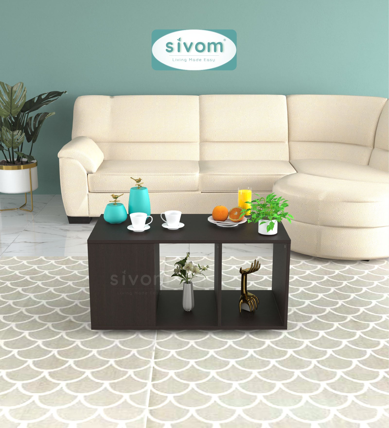 Sivom SIVOM Regal Multipurpose Centre Table / Engineered Wood Coffee Table for Modern Homes | Elegant Design & Premium Finish