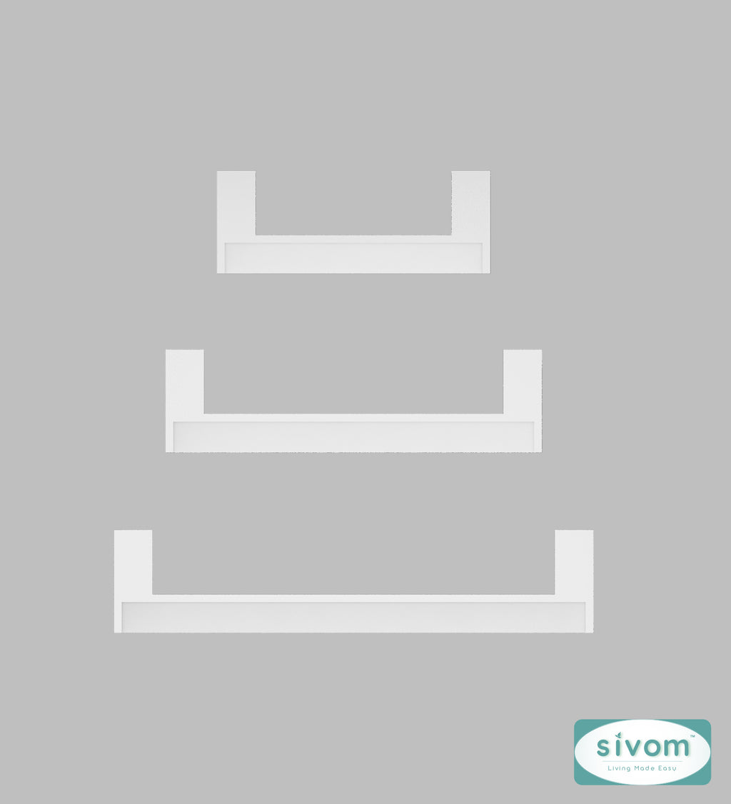 Sivom SIVOM REMI Multipurpose Modular Wall Racks/Shelves/Organiser/Décor Particle Board Wall Shelf (Number of Shelves - 3, ) for Modern Homes | Elegant Design & Premium Finish