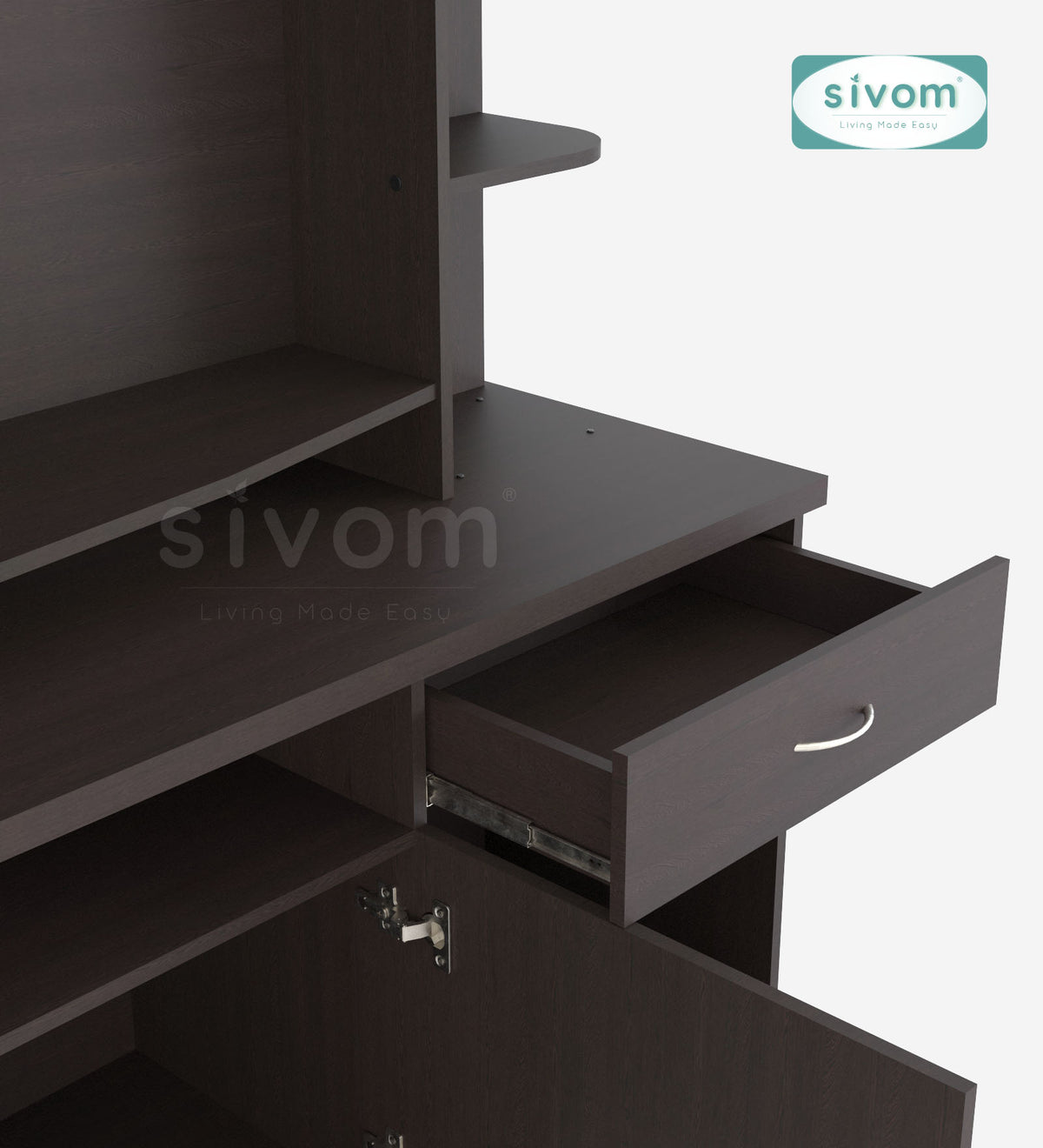 SIVOM Reo Multipurpose TV Unit fits upto 43 inch with Storage Engineered Wood TV Entertainment Unit for Modern Homes | Elegant Design & Premium Finish
