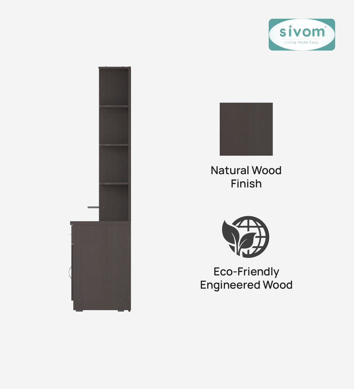 SIVOM Reo Multipurpose TV Unit fits upto 43 inch with Storage Engineered Wood TV Entertainment Unit for Modern Homes | Elegant Design & Premium Finish
