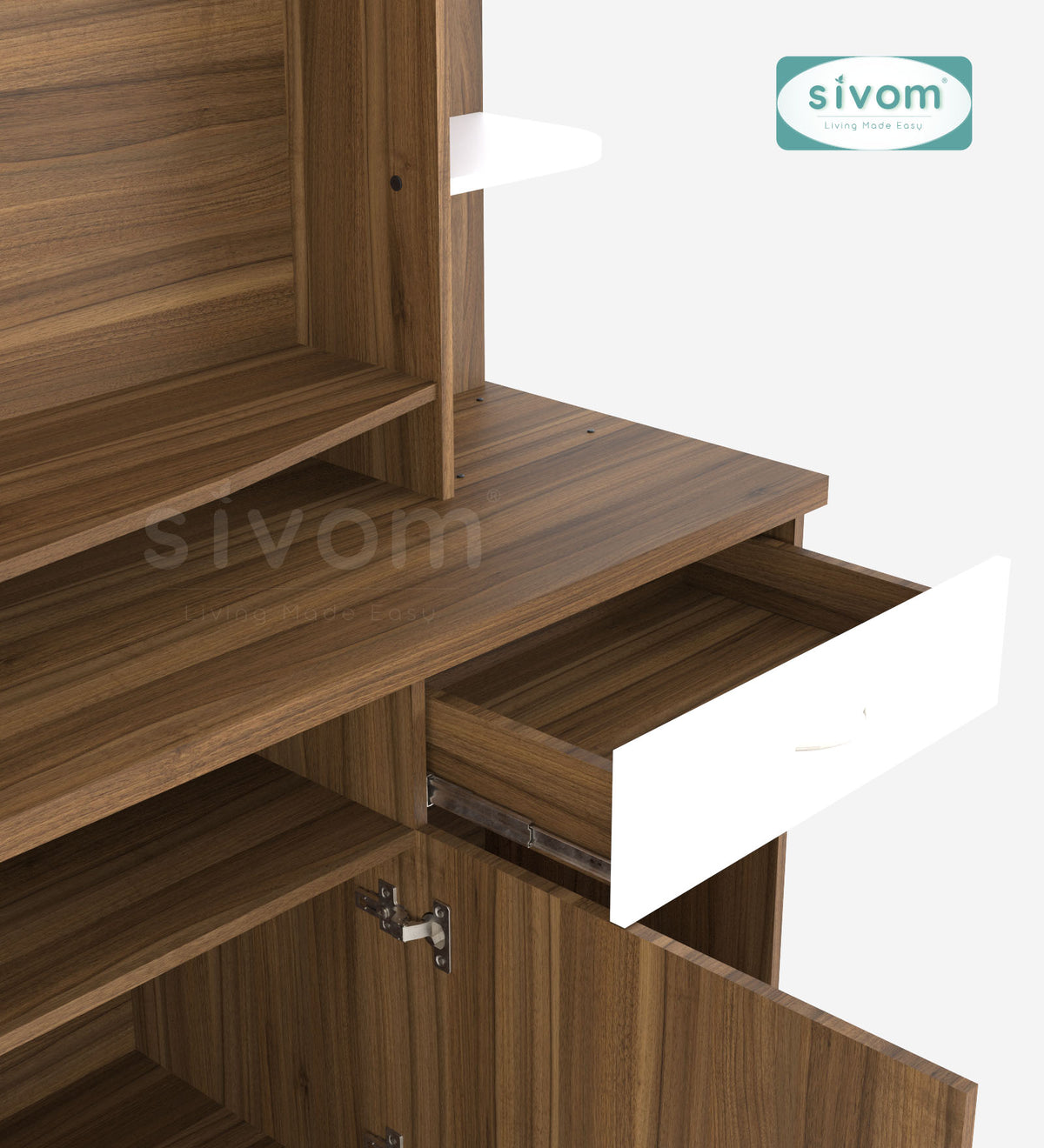SIVOM Reo Multipurpose TV Unit fits upto 43 inch with Storage Engineered Wood TV Entertainment Unit for Modern Homes | Elegant Design & Premium Finish