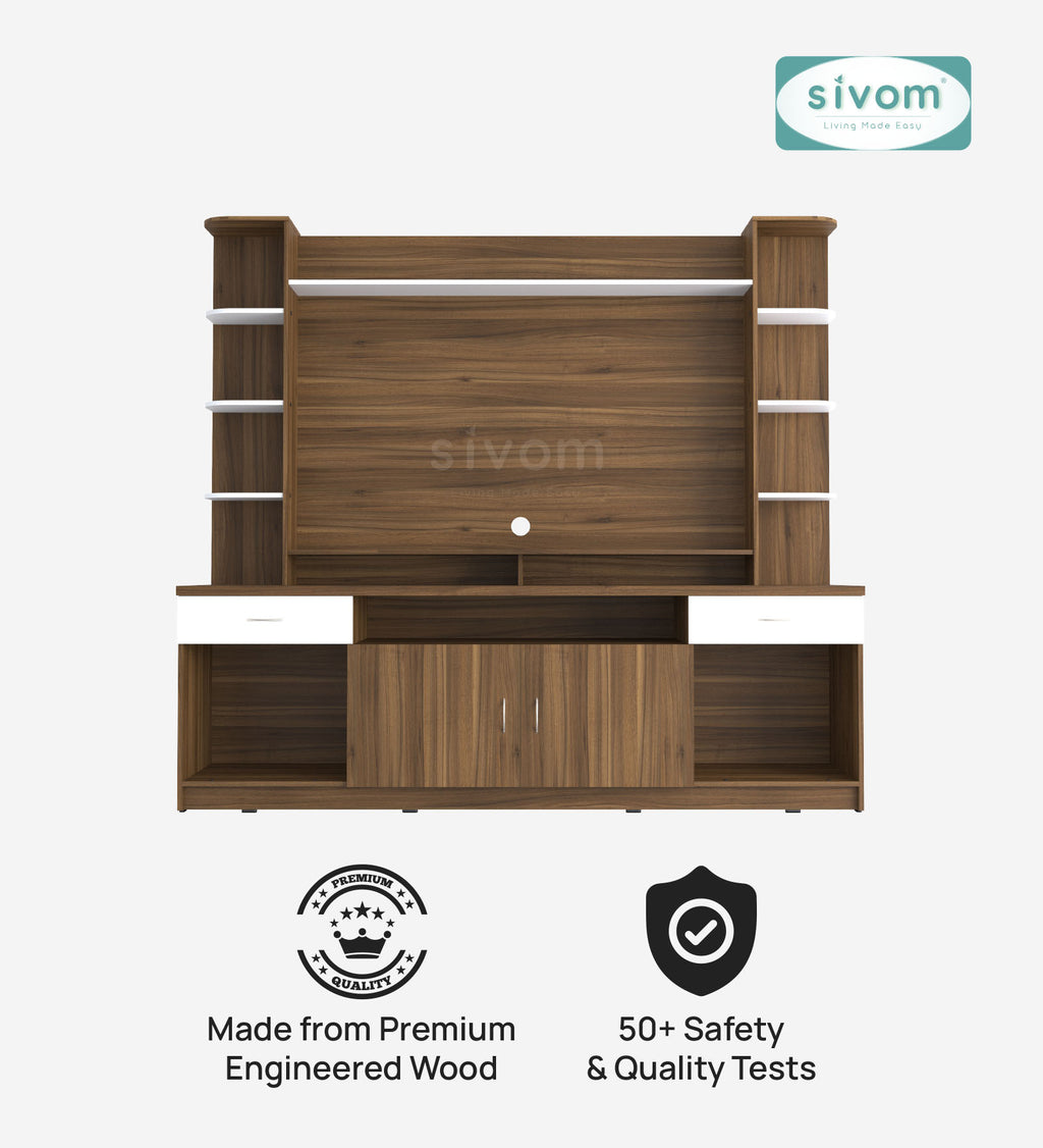 SIVOM Reo Multipurpose TV Unit fits upto 43 inch with Storage Engineered Wood TV Entertainment Unit for Modern Homes | Elegant Design & Premium Finish