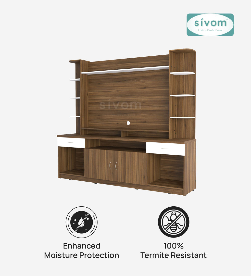 SIVOM Reo Multipurpose TV Unit fits upto 43 inch with Storage Engineered Wood TV Entertainment Unit for Modern Homes | Elegant Design & Premium Finish