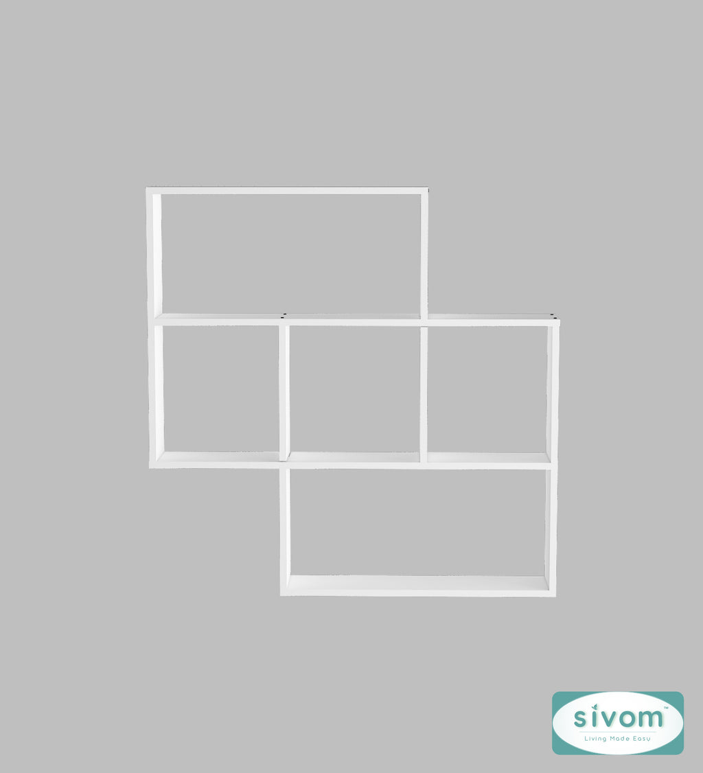 Sivom SIVOM RETICA Multipurpose Modular Wall Racks/Shelves/Organiser/Décor Particle Board Wall Shelf (Number of Shelves - 5, ) for Modern Homes | Elegant Design & Premium Finish