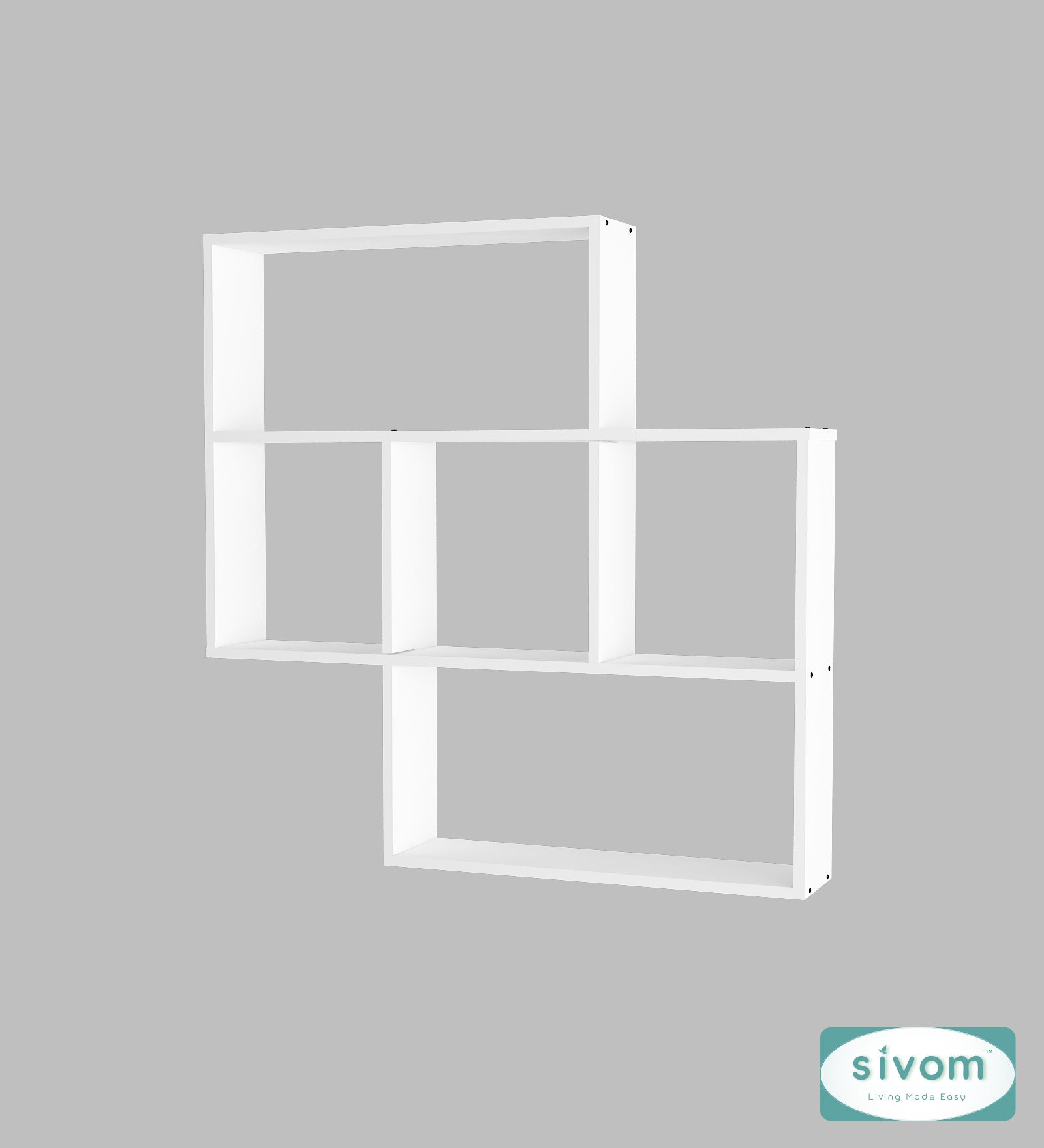Sivom SIVOM RETICA Multipurpose Modular Wall Racks/Shelves/Organiser/Décor Particle Board Wall Shelf (Number of Shelves - 5, ) for Modern Homes | Elegant Design & Premium Finish